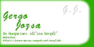 gergo jozsa business card